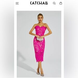 Women's Pink Lace Dress
